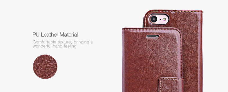 Tomkas Crazy Horse Series Magnetic Flip PU Leather Stand Case Wallet Cover for iPhone 7