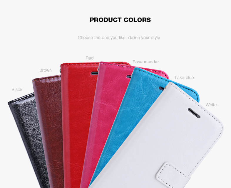 Tomkas Crazy Horse Series Magnetic Flip PU Leather Stand Case Wallet Cover for iPhone 7