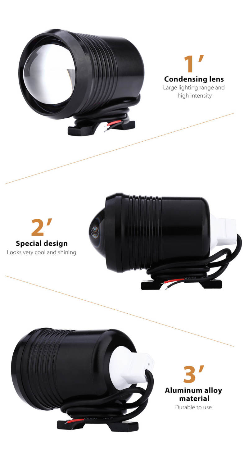 30W 12V 1500LM U2 LED Transform Spotlight Driving Headlight Fog Lamp for Motorcycle