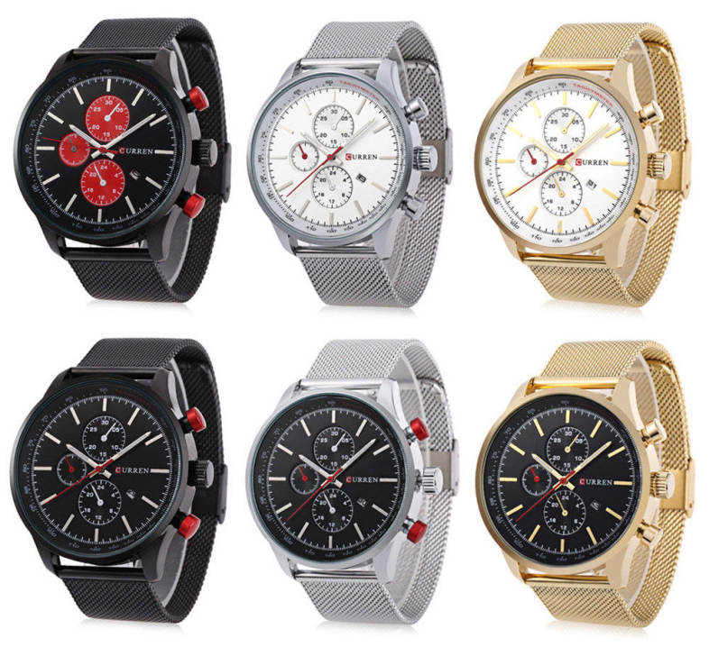 CURREN 8227 Business Men Quartz Watch with Decorative Sub-dial