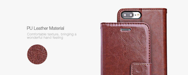 Tomkas Crazy Horse Series Magnetic Flip PU Leather Stand Case Wallet Cover for iPhone 7 Plus