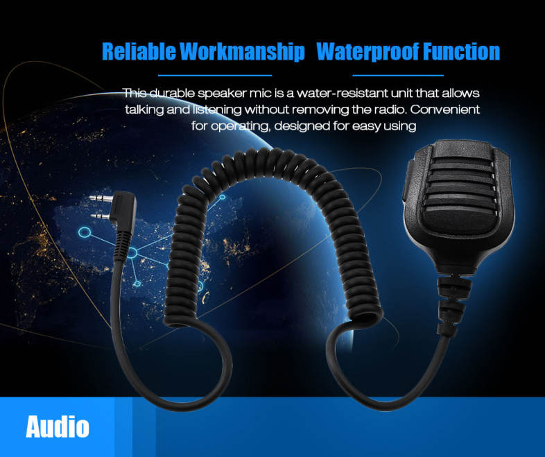 Handheld Waterproof TYT Walkie Talkie Speaker Microphone for MD-380 DM-UVF10 MD-280 MD-390 TC-3000A