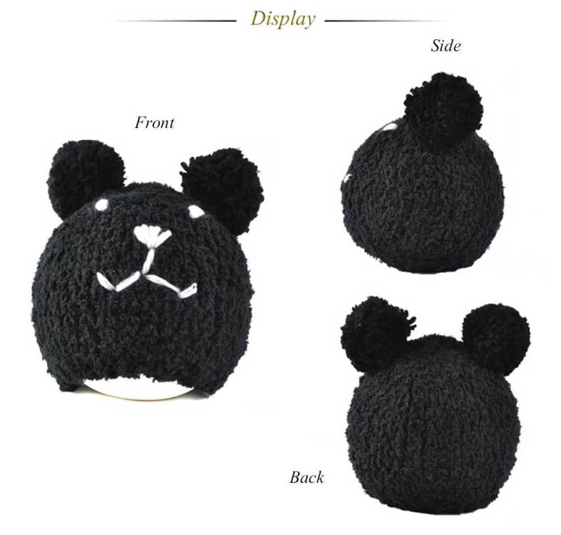Sweet Bear Design Venonat Warm Knitted Hat for Girls