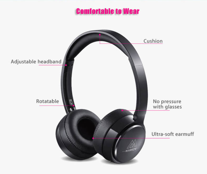MARROW 303B Wireless Bluetooth 4.0 Headband Headphones Volume Control Super Bass