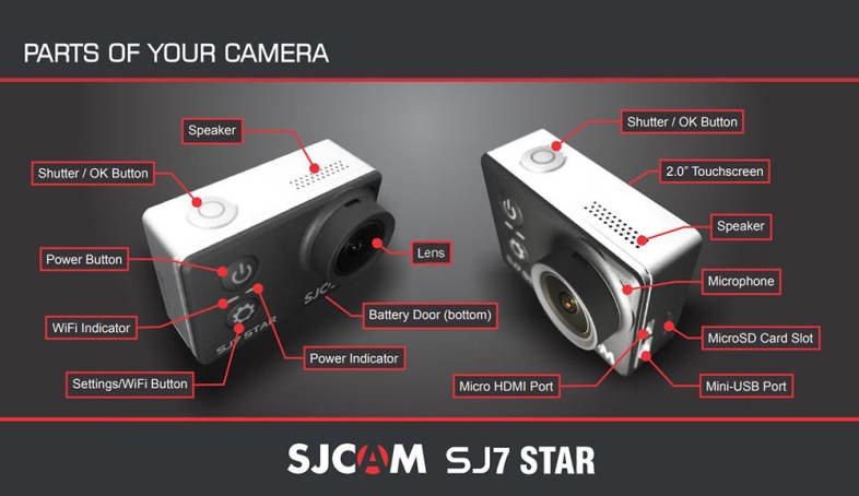Original SJCAM SJ7 STAR 4K WiFi Action Camera 2.0 inch Touch Screen 166 Degree FOV 12MP