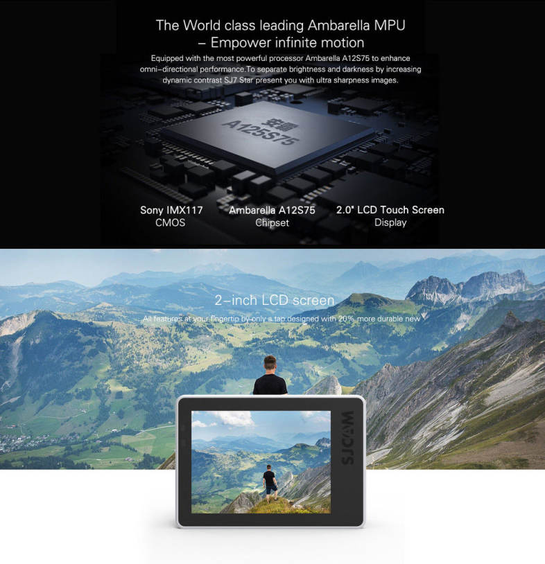 Original SJCAM SJ7 STAR 4K WiFi Action Camera 2.0 inch Touch Screen 166 Degree FOV 12MP