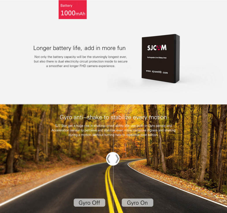 Original SJCAM SJ7 STAR 4K WiFi Action Camera 2.0 inch Touch Screen 166 Degree FOV 12MP