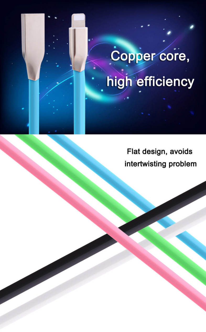 8 Pin Aluminum Alloy Copper Core Charge Data Transfer Cable 0.9M