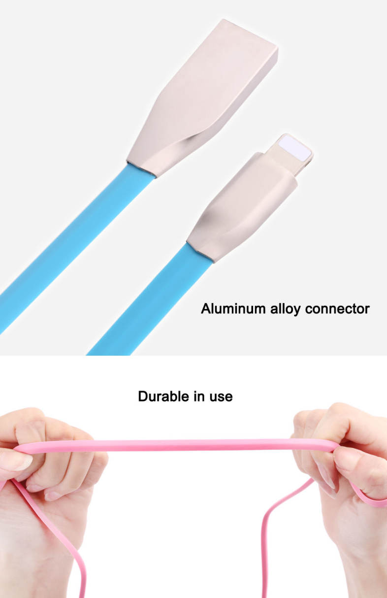 8 Pin Aluminum Alloy Copper Core Charge Data Transfer Cable 0.9M