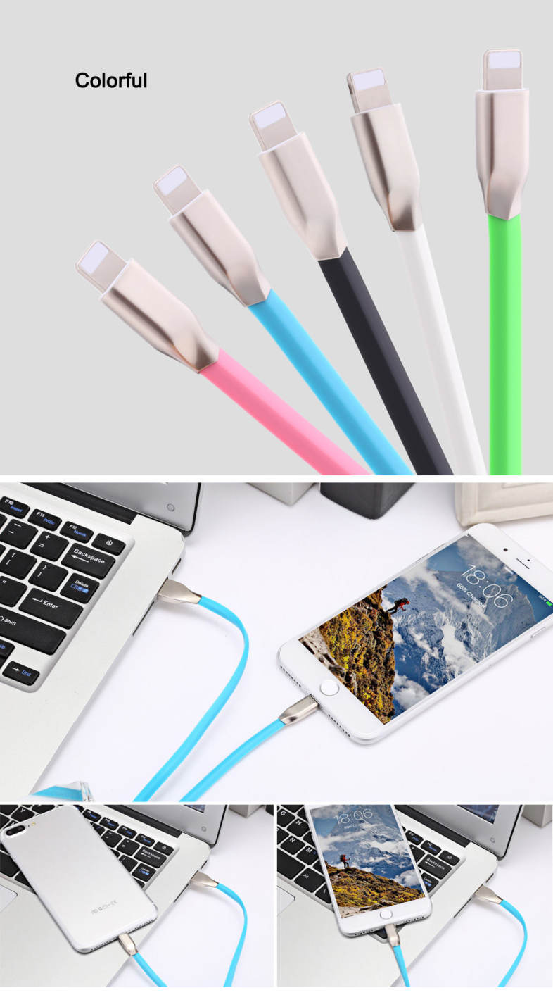 8 Pin Aluminum Alloy Copper Core Charge Data Transfer Cable 0.9M