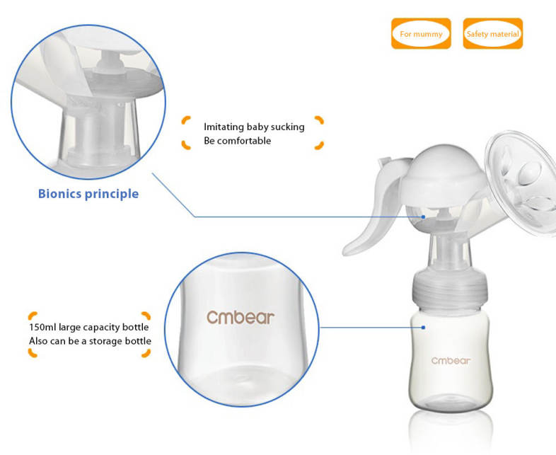 Cmbear Portable BPA Free Adjustable Advanced Manual Breast Pump