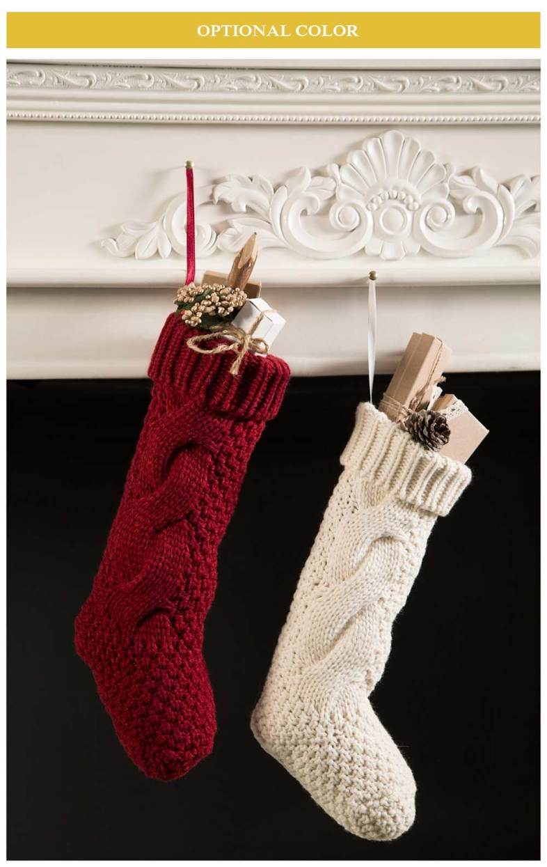 Sweet Solid Color Knitted Christmas Knee Socks for Women