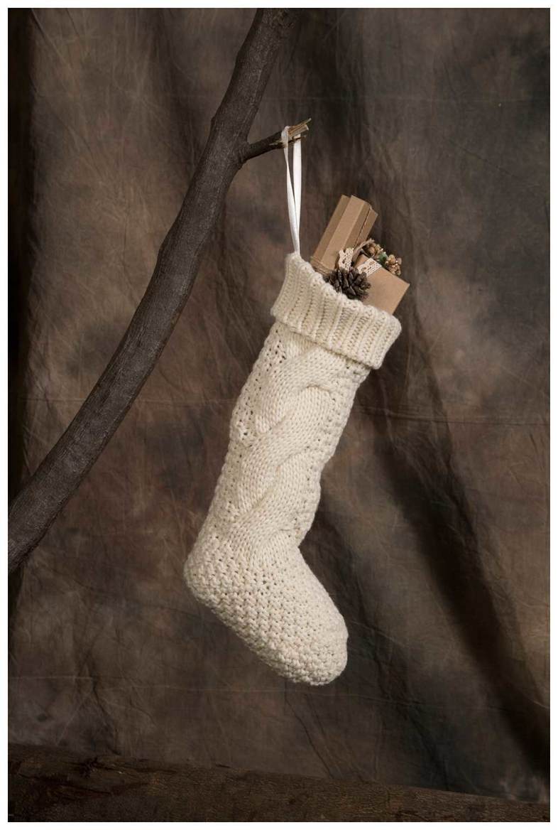 Sweet Solid Color Knitted Christmas Knee Socks for Women