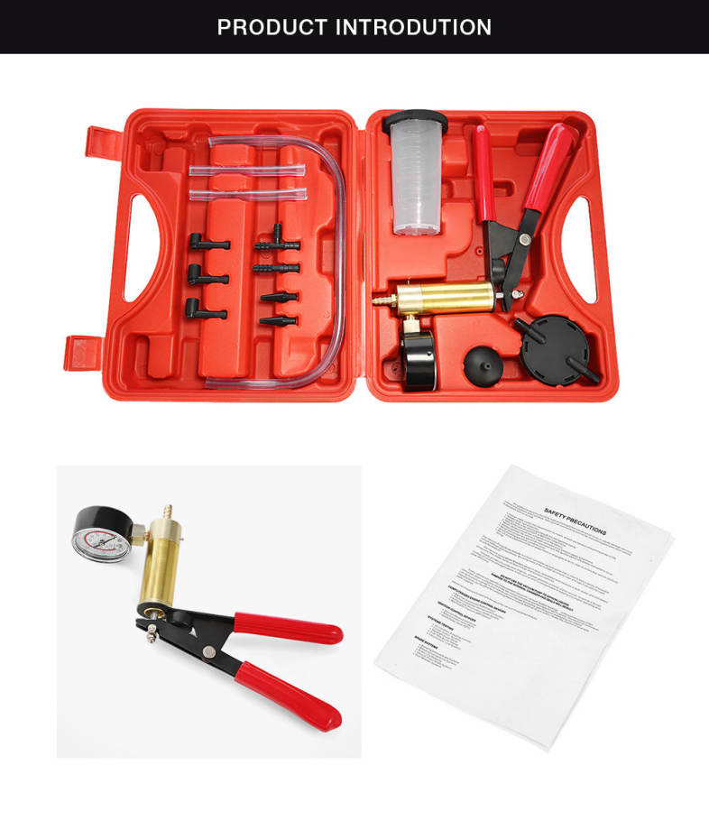 Brake Fluid Bleeder Hand Held Vacuum Pistol Pump Tester Kit