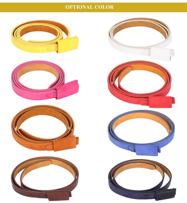 Fashionable Solid Color Leather Belt for Women