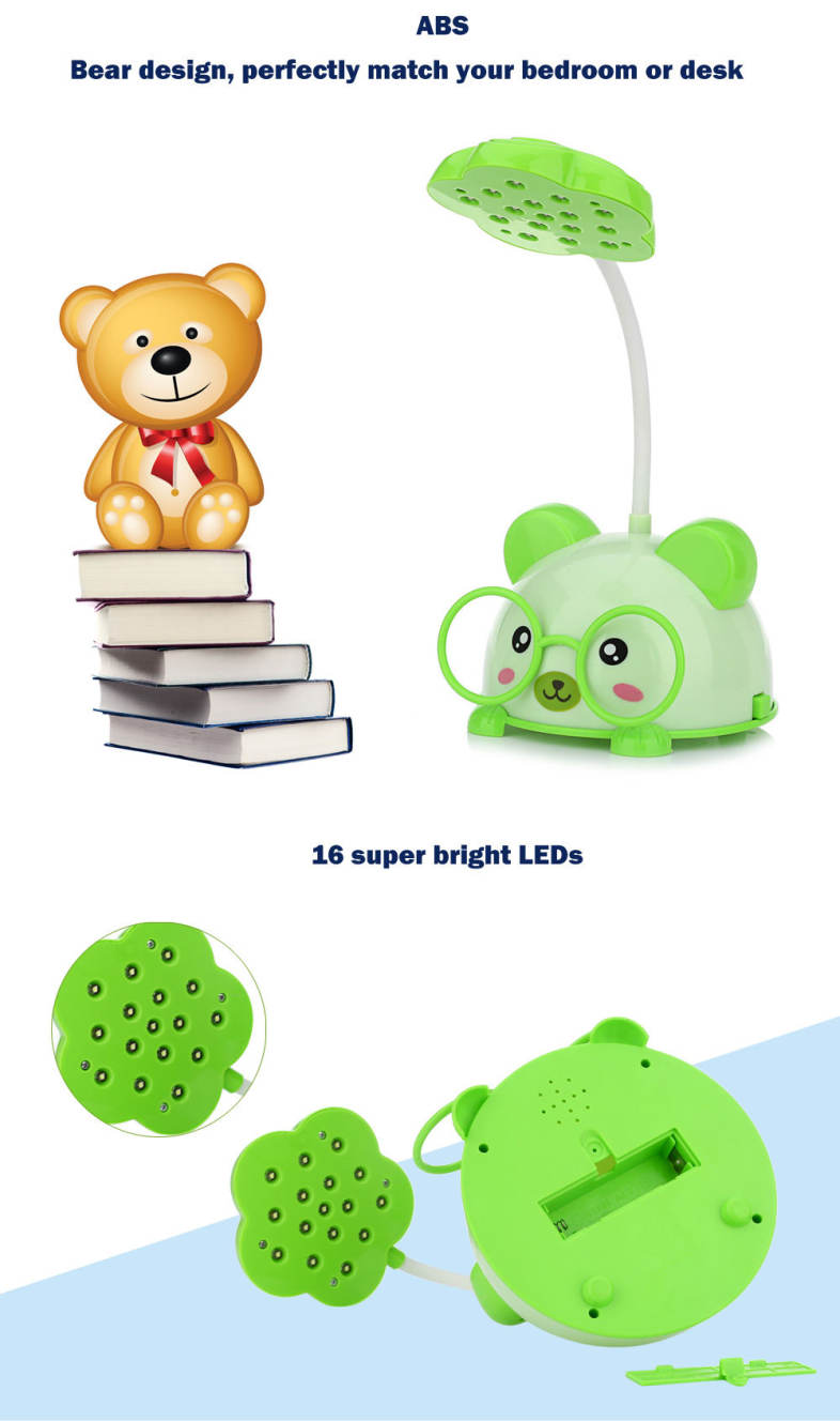 CHAO SHENG CS115 Portable Lovely Bear Eye-protection 5W LED Table Lamp 2 Modes Night Light