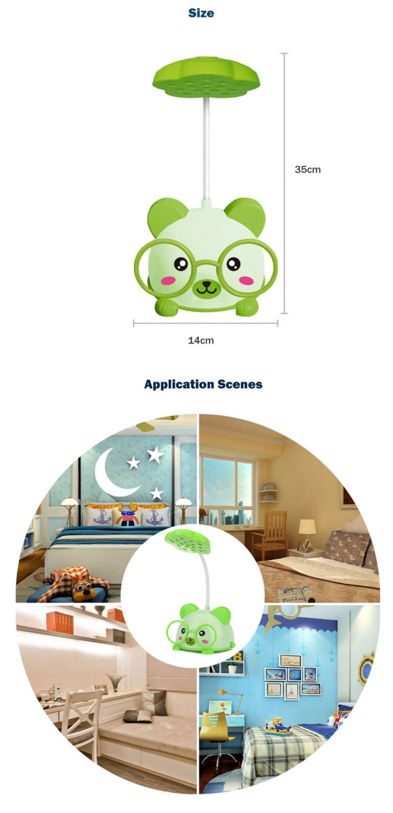 CHAO SHENG CS115 Portable Lovely Bear Eye-protection 5W LED Table Lamp 2 Modes Night Light
