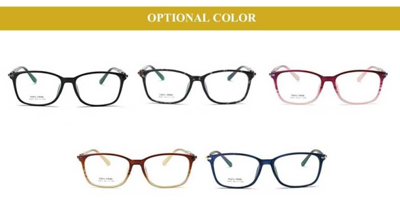 Retro Square Frame TR90 Myopia Glasses for Unisex