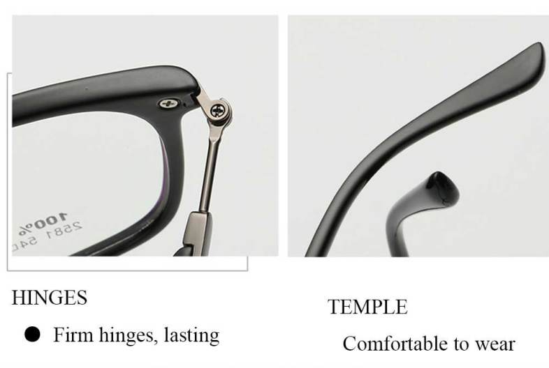 Retro Square Frame TR90 Myopia Glasses for Unisex