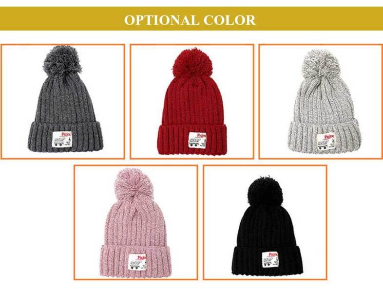 Fashionable Cloth Sticking Venonat Warm Knitted Hat for Women