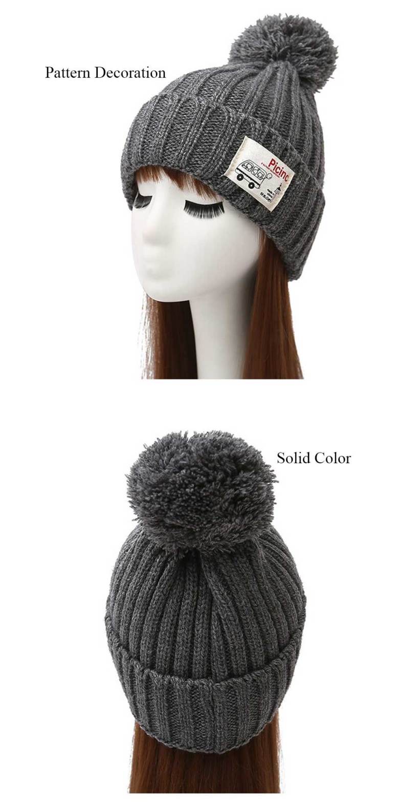 Fashionable Cloth Sticking Venonat Warm Knitted Hat for Women