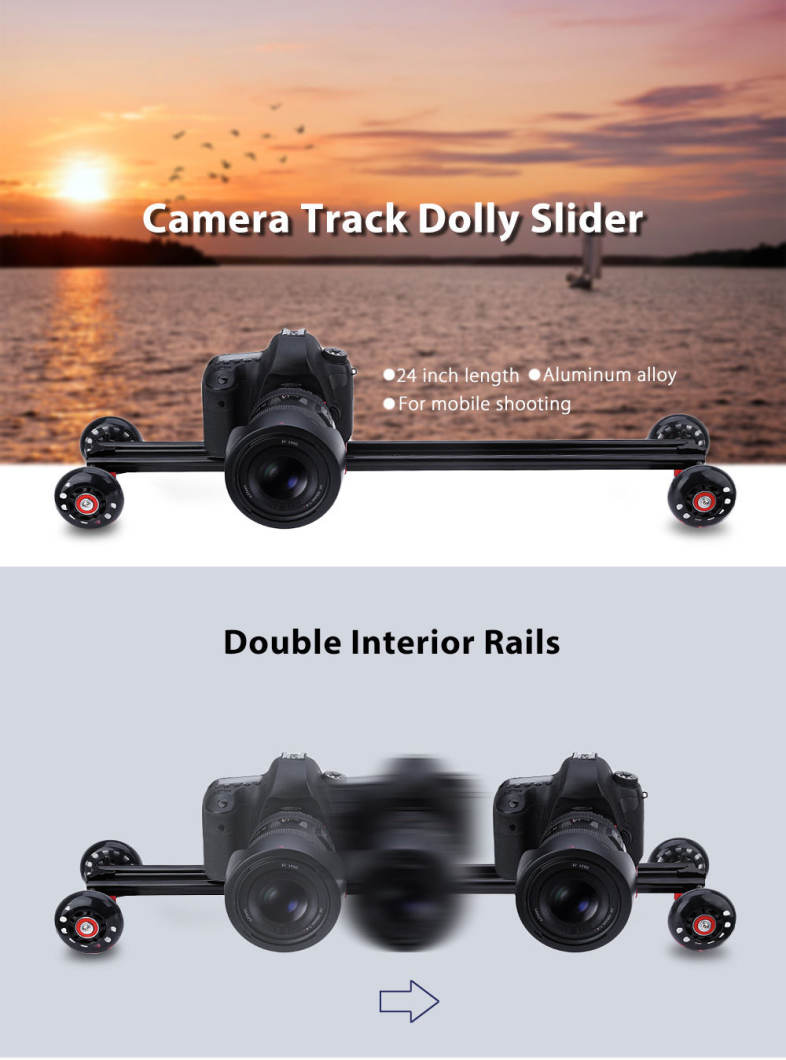 WEIHE WH60 - W 24 inch DSLR Camcorder Camera Track Dolly Slider Stabilization
