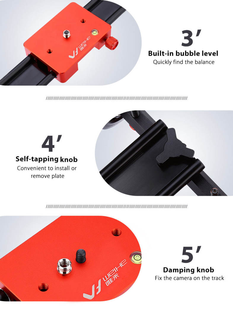WEIHE WH60 - W 24 inch DSLR Camcorder Camera Track Dolly Slider Stabilization