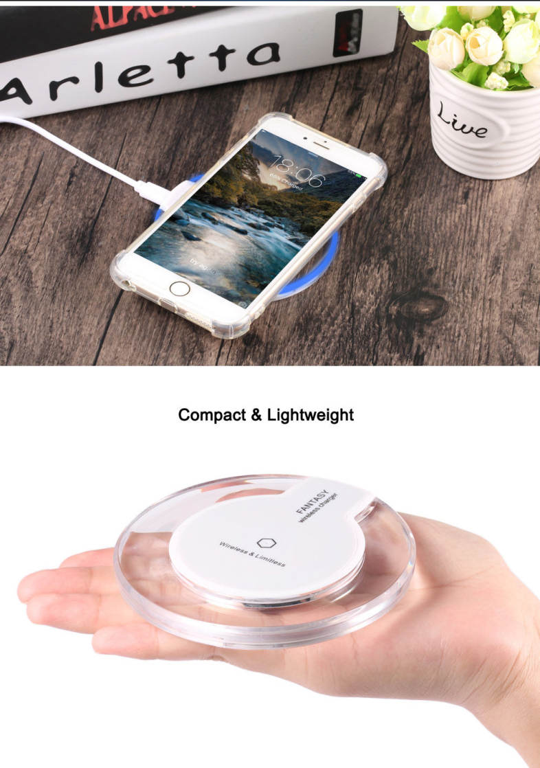 Crystal Clear Qi Wireless Charger   Charging Receiver   Transparent Protection Shell for iPhone 6 / 6S
