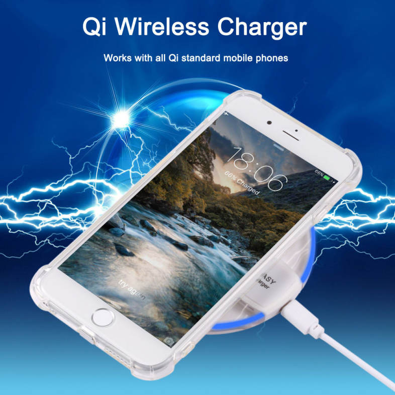 Crystal Clear Qi Wireless Charger   Charging Receiver   Transparent Protection Case for iPhone 6 Plus / 6S Plus