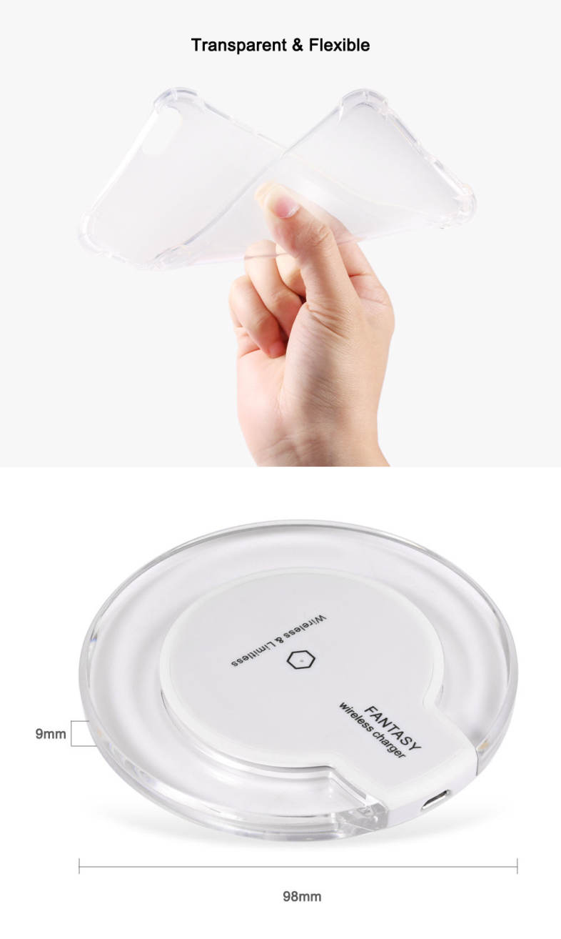 Crystal Clear Qi Wireless Charger   Charging Receiver   Transparent Protection Case for iPhone 6 Plus / 6S Plus