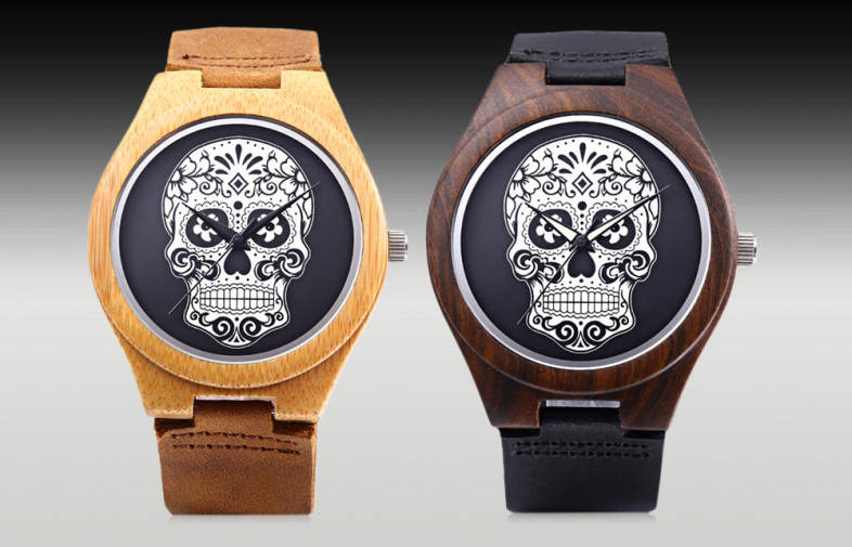 REDEAR Men Quartz Watch Skull Pattern Dial Imported Movt Wooden Case Wristwatch REDEAR Men Quartz Watch Skull Pattern Dial Imported Movt Wooden Case Wristwatch