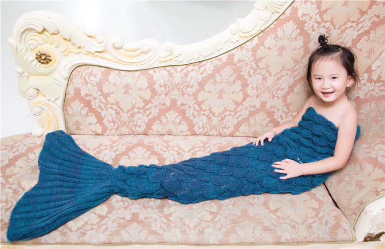 Sweet Cartoon Animal Mermaid Pattern Girl Child Blanket Sleeping Bag