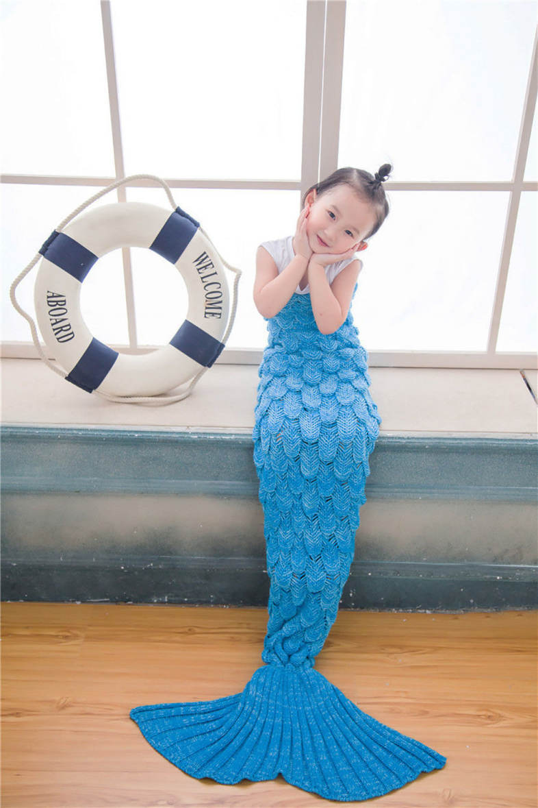 Sweet Cartoon Animal Mermaid Pattern Girl Child Blanket Sleeping Bag