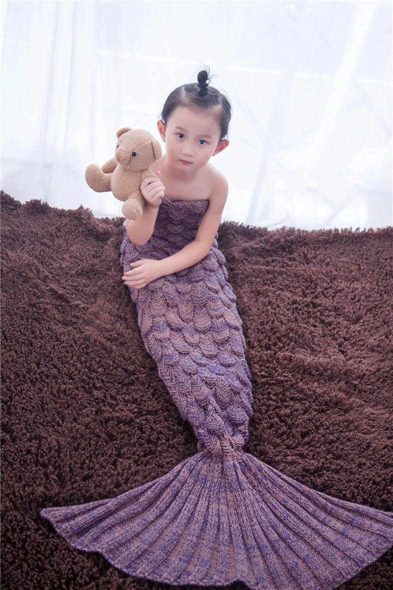 Sweet Cartoon Animal Mermaid Pattern Girl Child Blanket Sleeping Bag