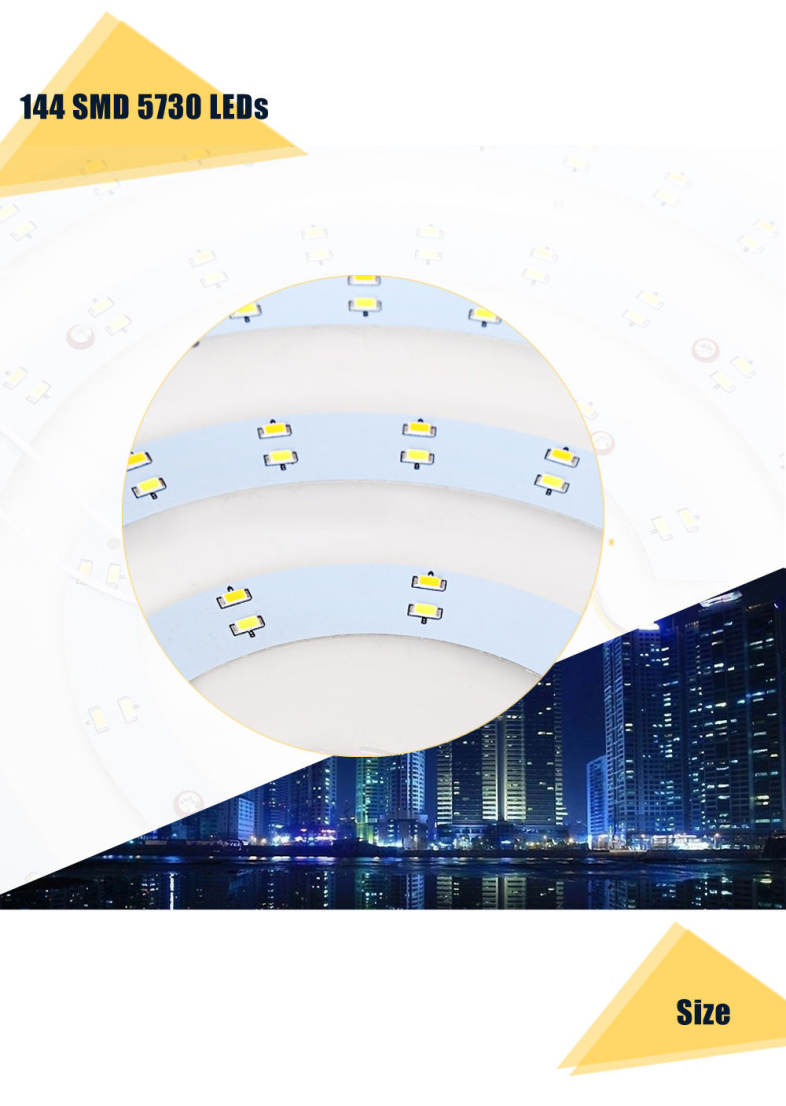 Round AC 220V 36W 2880LM SMD 5730 LED Dimmable Ceiling Light Bedroom Lamp