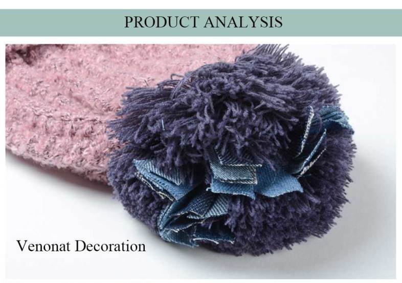 Casual Venonat Decoration Warm Knitted Soft hat for Unisex