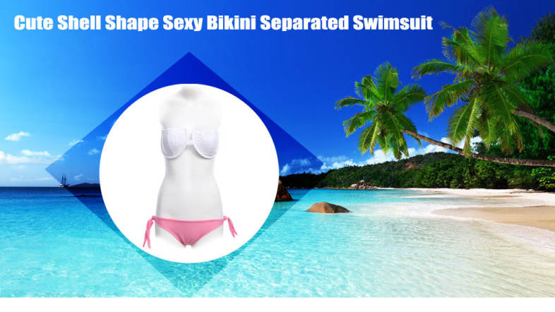 Cute Shell Shape Sexy Bikini Separated Swimsuit Women Beach Swimwear Bathing Suit