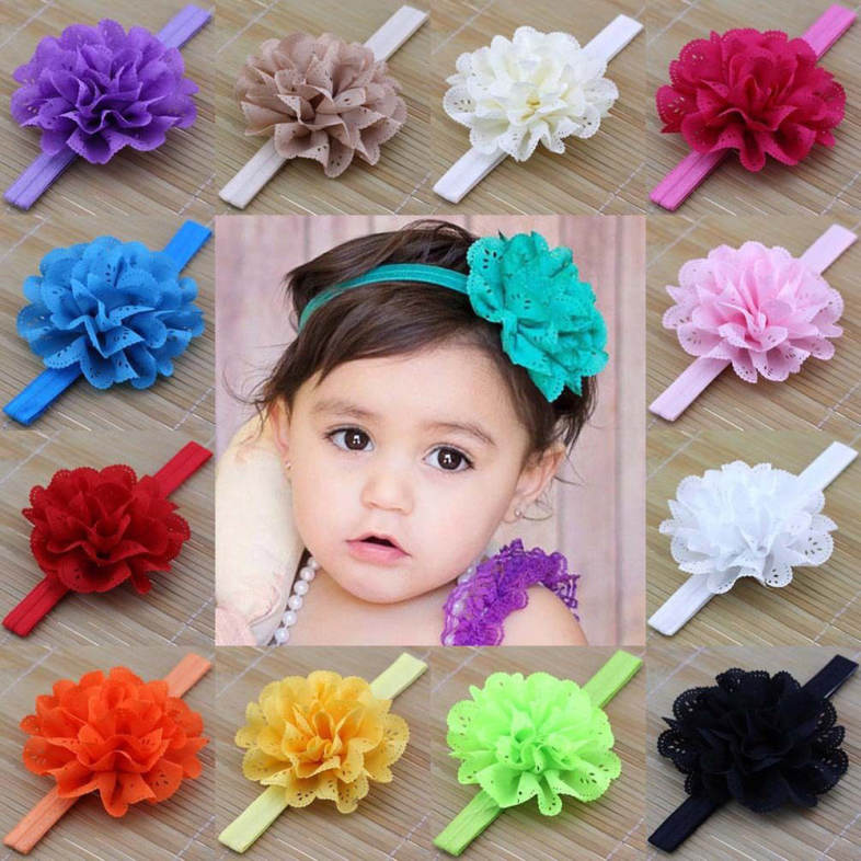 Sweet Child Baby Flower Shape Hollow Design Elastic Headband