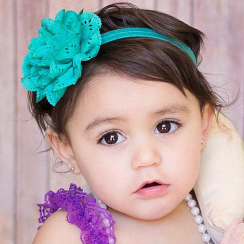 Sweet Child Baby Flower Shape Hollow Design Elastic Headband