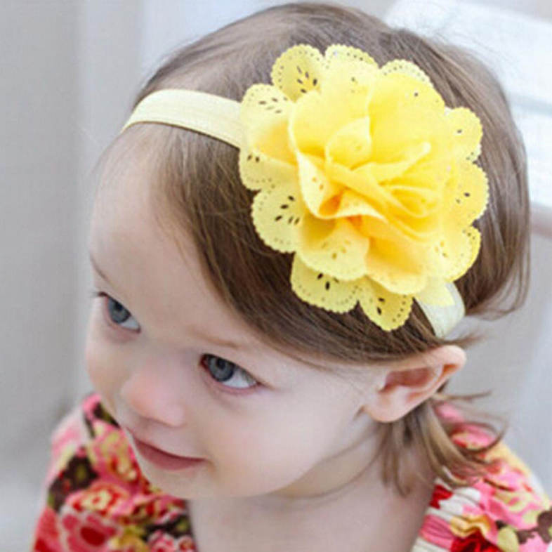 Sweet Child Baby Flower Shape Hollow Design Elastic Headband