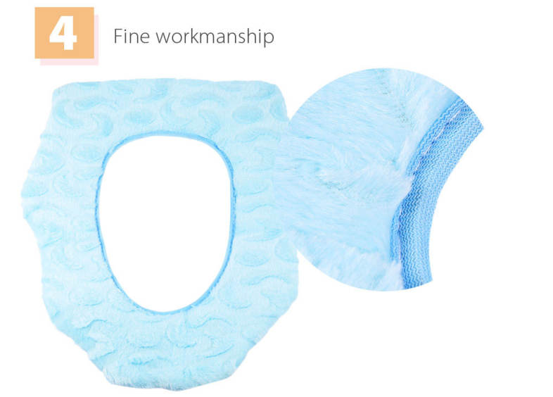 Washable Toilet Seat Plush Cushion PU Back Cover