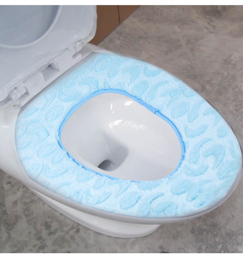 Washable Toilet Seat Plush Cushion PU Back Cover