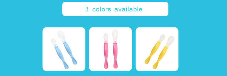 REIZBABY 2pcs Infant Baby BPA Free Available Two Ends Soft Head Spoon
