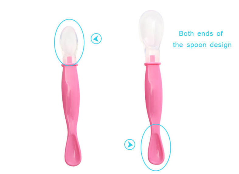 REIZBABY 2pcs Infant Baby BPA Free Available Two Ends Soft Head Spoon