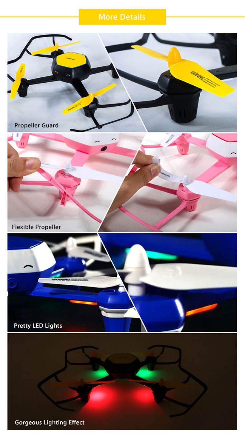 HJ TOYS QQ - FLY W606 - 6 RC Drone WiFi FPV 480P Camera 2.4GHz 6-axis Gyro Headless Mode Air Press Altitude Hold