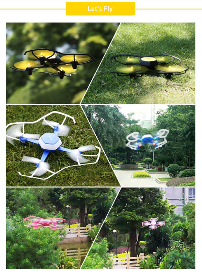 HJ TOYS QQ - FLY W606 - 6 RC Drone WiFi FPV 480P Camera 2.4GHz 6-axis Gyro Headless Mode Air Press Altitude Hold