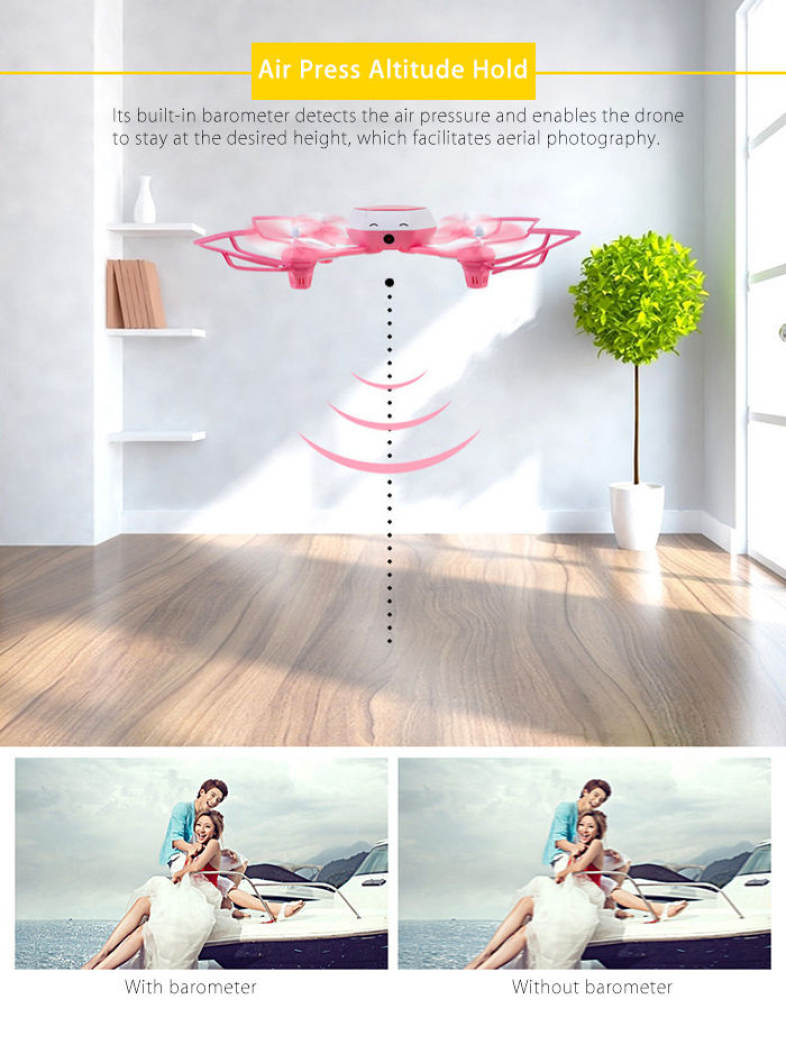 HJ TOYS QQ - FLY W606 - 6 RC Drone WiFi FPV 480P Camera 2.4GHz 6-axis Gyro Headless Mode Air Press Altitude Hold