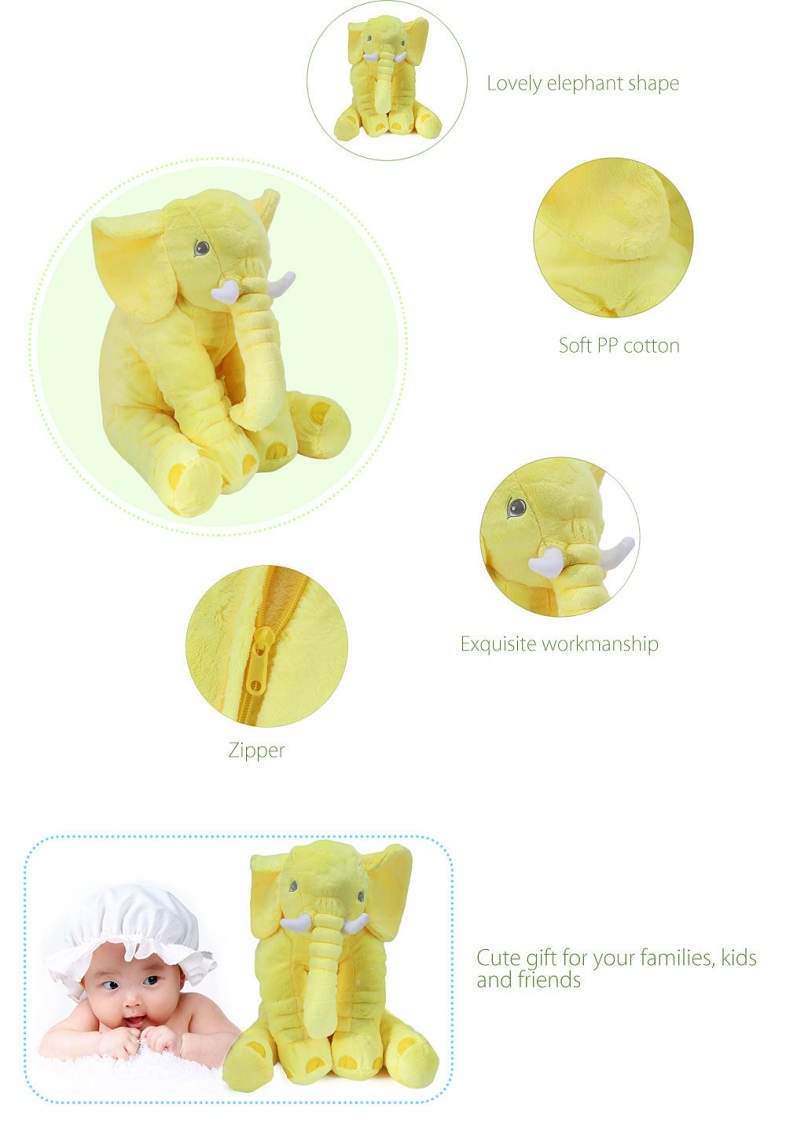 Stuffed Lovely Simulation Giant Elephant Plush Doll Toy Pillow with Blanket Birthday Christmas Present