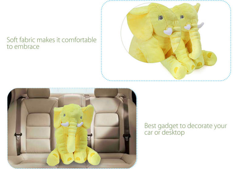 Stuffed Lovely Simulation Giant Elephant Plush Doll Toy Pillow with Blanket Birthday Christmas Present