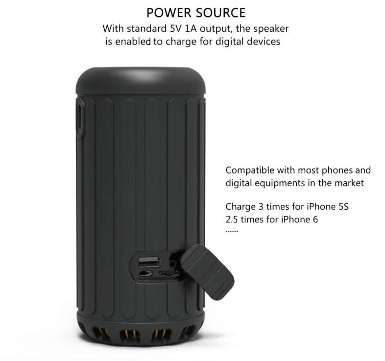JUSTNEED P1 Bluetooth Speaker Audio Sound Stereo 6600mAh Power Supply with LED Torch